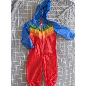 Little Bird rainbow puddlesuit